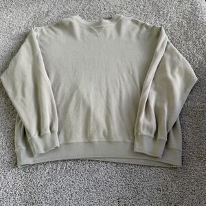 Hunt Club Sweater Mens Medium Beige Cotton Tight Knit Crewneck Pullover Golf